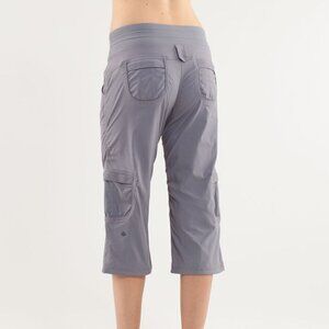 Lululemon Yoga Camp Crop- Fossil- Relaxed Fit Cargo Style Crops- Size 8